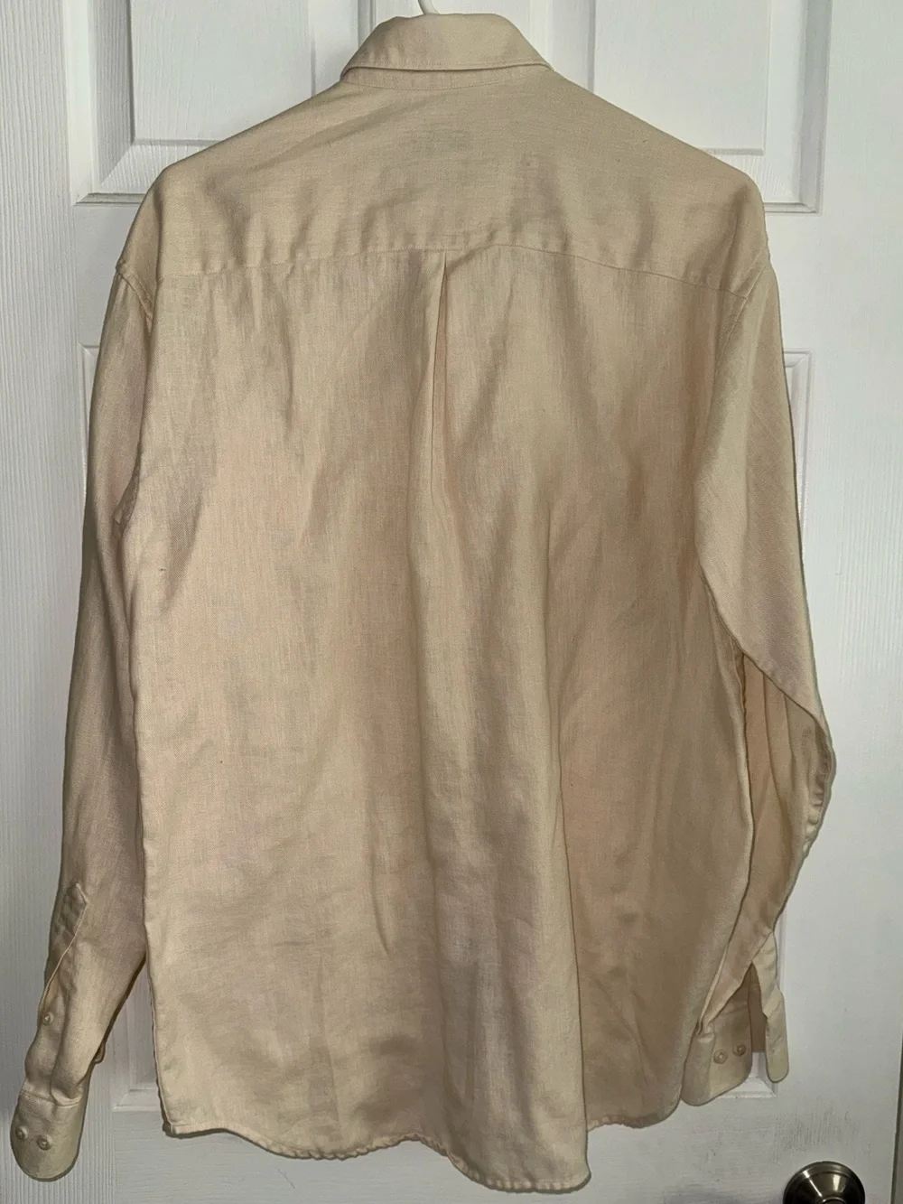 Claiborne Men’s Long-Sleeve Dress Shirt in Light Cream - Picture 3 of 5